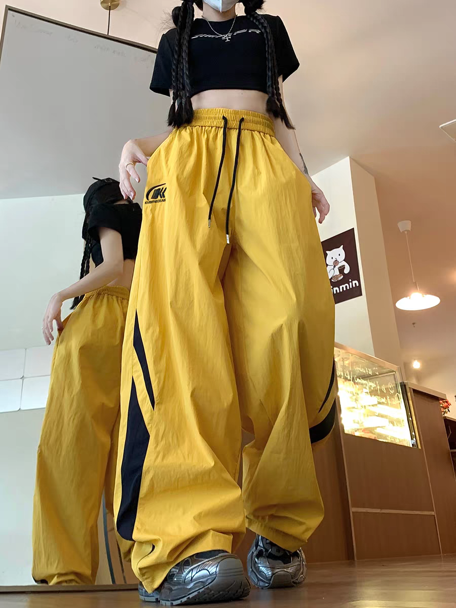Side-Panel Color-Block Sweatpants for Men and Women – Summer American Retro Style, Loose-Fit, Versatile, Dopamine Couple’s Wide-Leg Straight Pants"