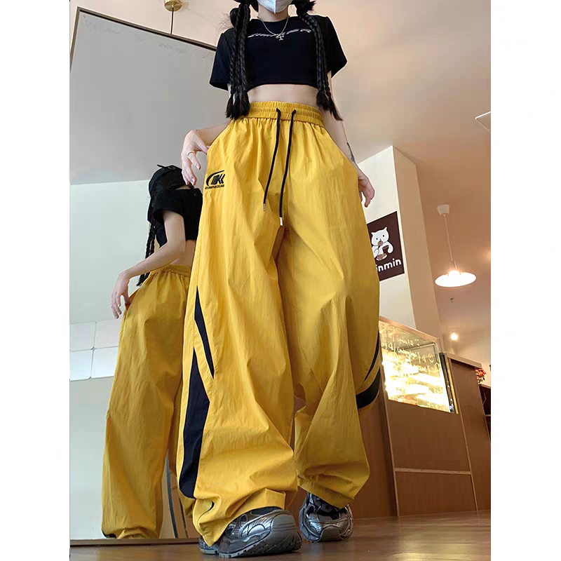 Side-Panel Color-Block Sweatpants for Men and Women – Summer American Retro Style, Loose-Fit, Versatile, Dopamine Couple’s Wide-Leg Straight Pants"