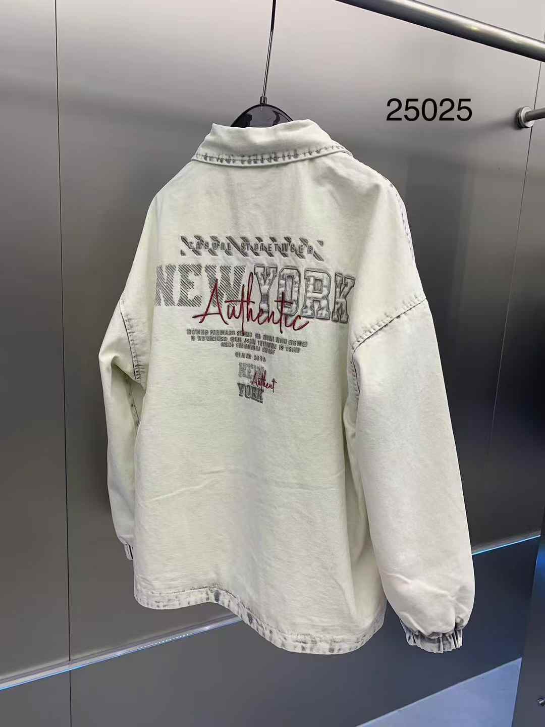 Oversized Snow Wash Denim Jacket - Cotton Tencel Blend