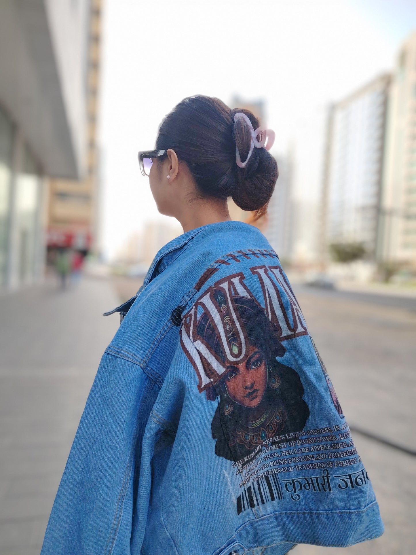 Kumari Goddess Print Women's Jeans | 80/20 Cotton Blend | Cultural Art DTG Print | Comfortable & Stylish Nepali Tribute